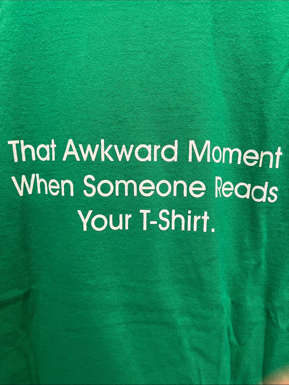 Gildan Green Men’s Graphic Tee with White Text